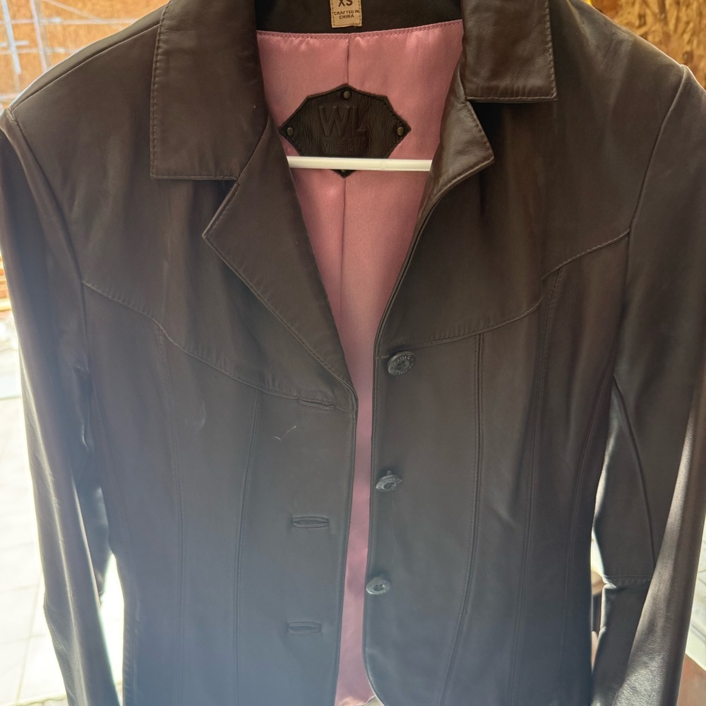 Wilsons Leather Dark Brown Button-Front Leather Jacket